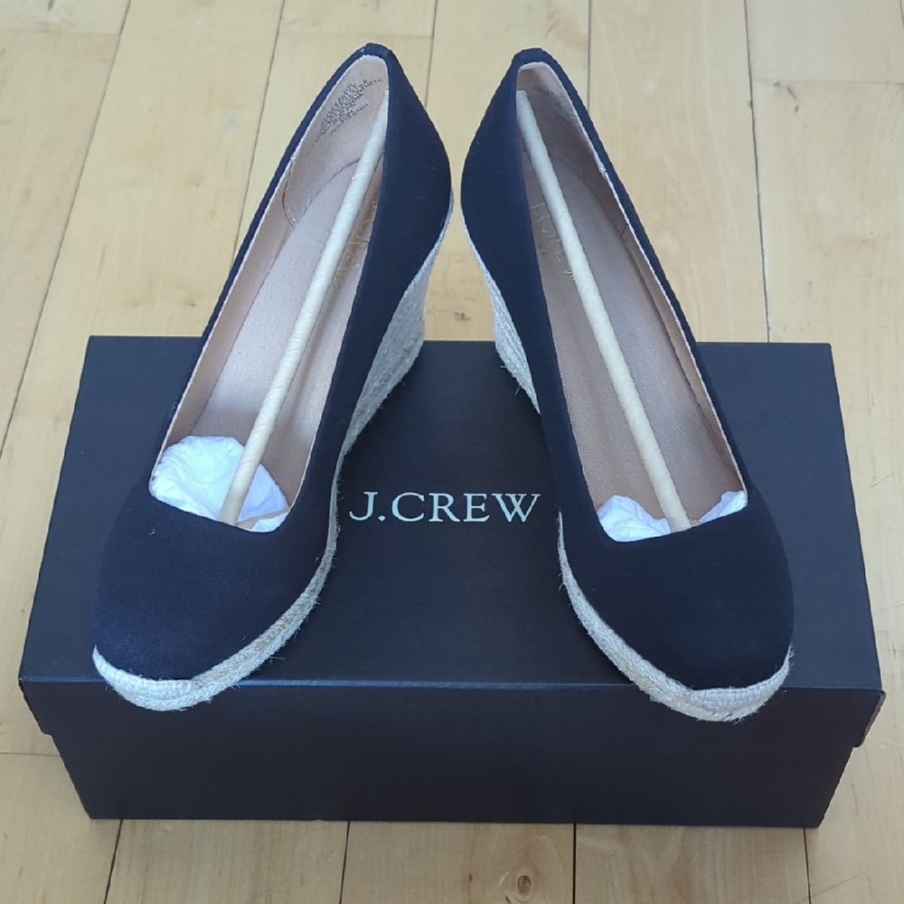 NWT/NIB J. Crew Canvas Espadrille Wedge